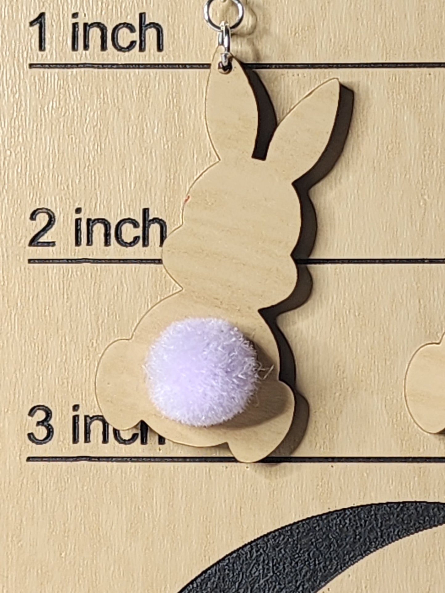 Fluffy Bunny Tail Earrings with a Natural Look