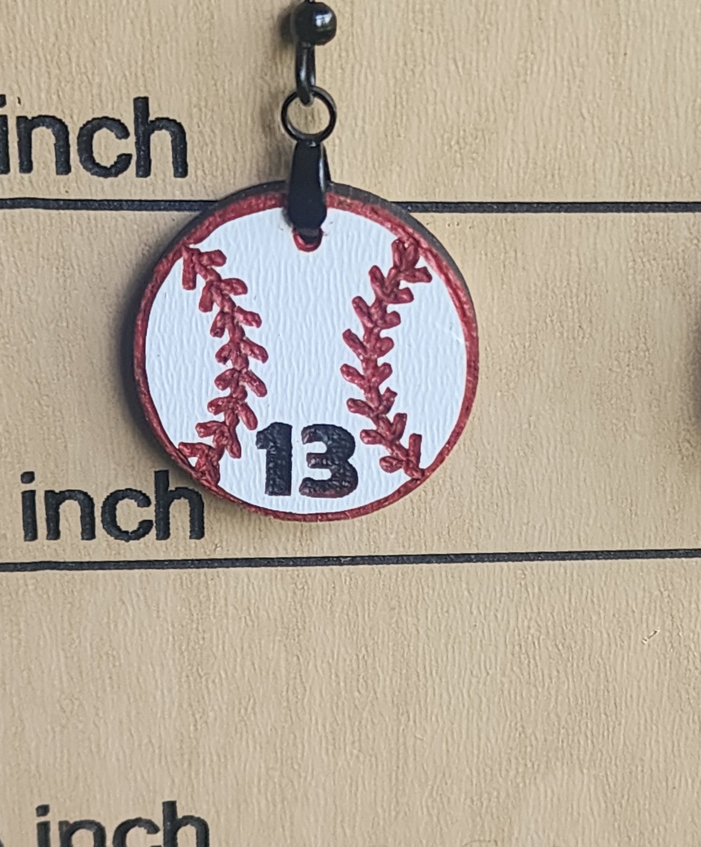 Baseball Earrings with Custom Jersey Number